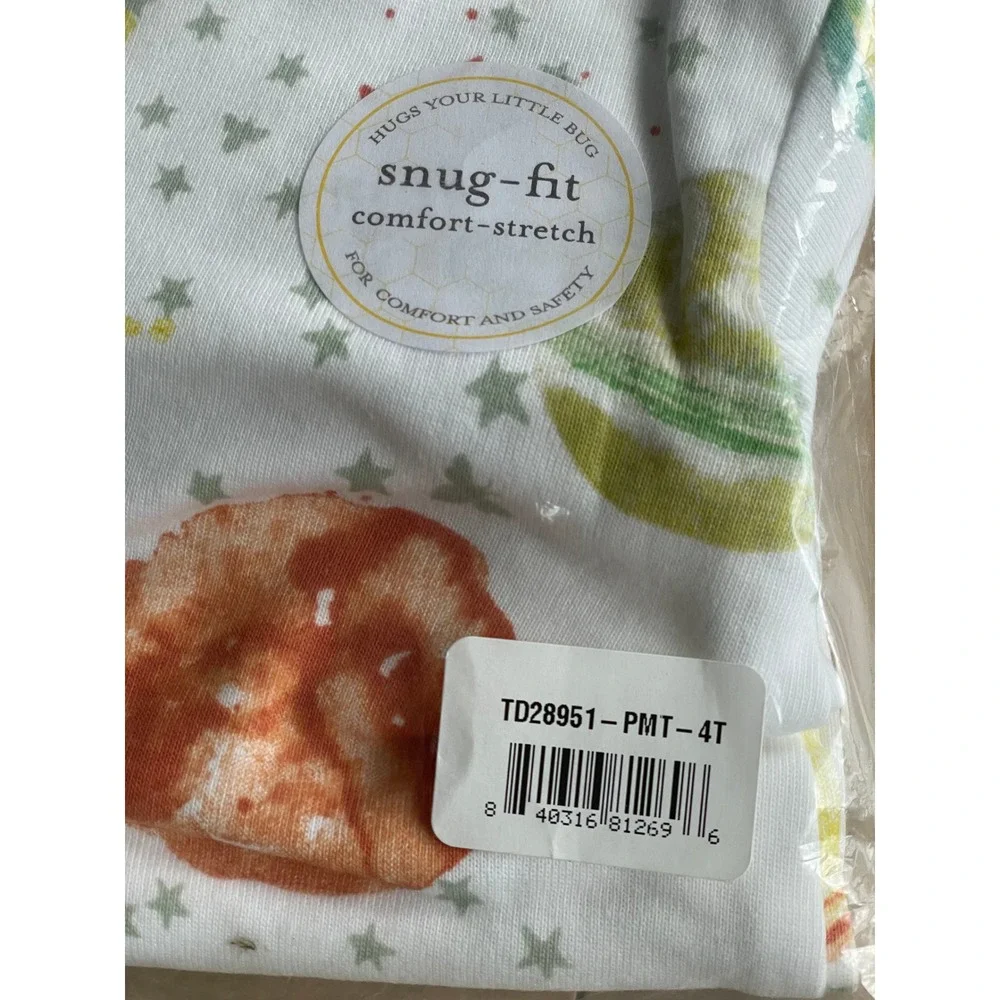 NWT Burt's Bees Kids Solar System Organic Cotton Pajama Set Planets 4T